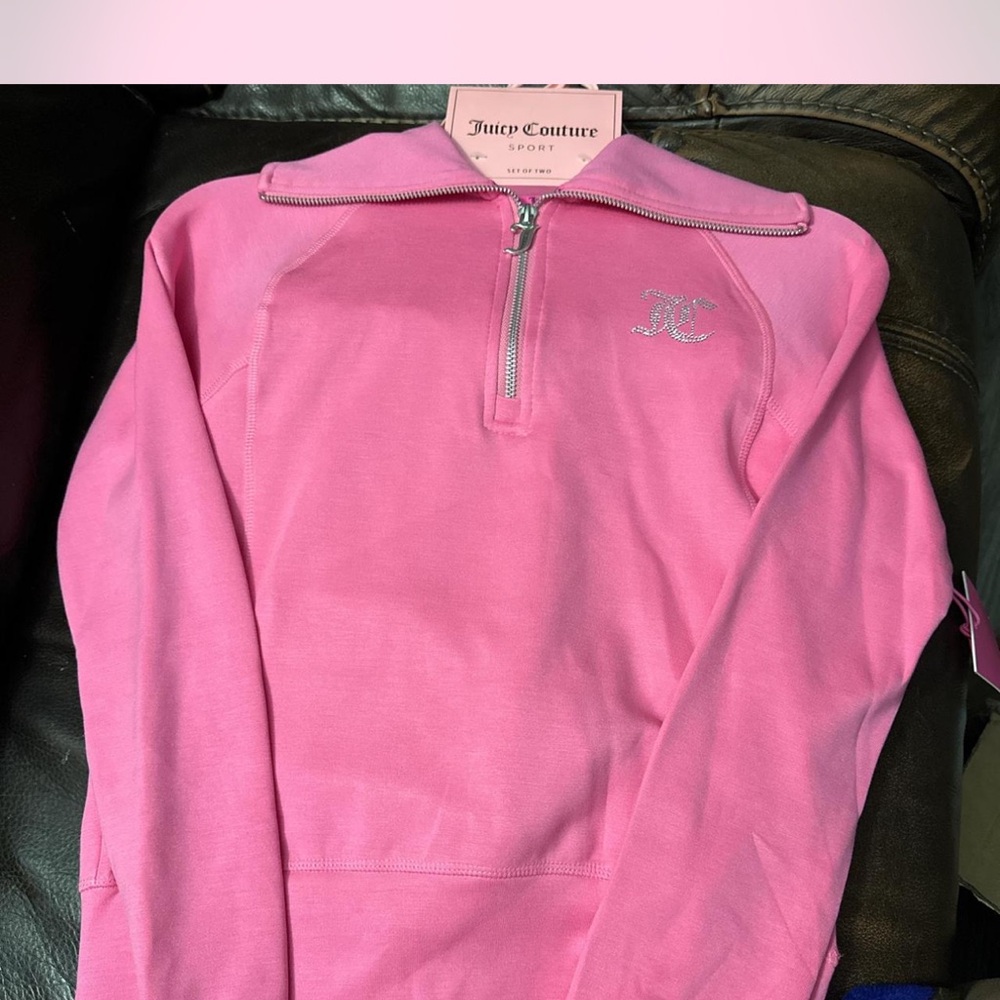 Juicy Couture Pink Half-Zip Sweatshirt